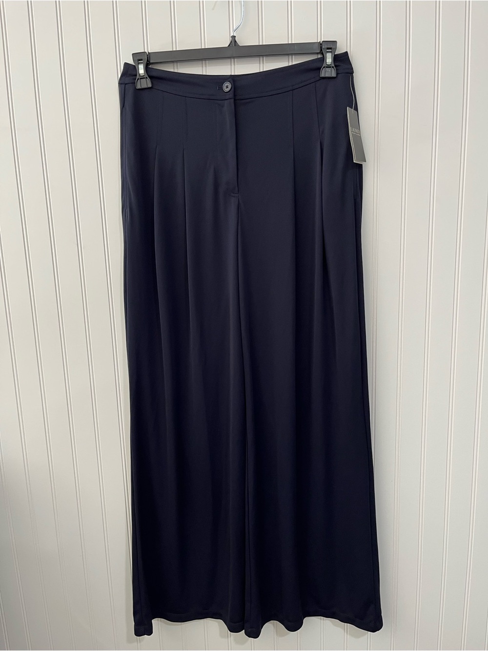 Lauren Ralph Lauren Navy Wide-Leg High-Waist Trousers - Picture 7 of 9